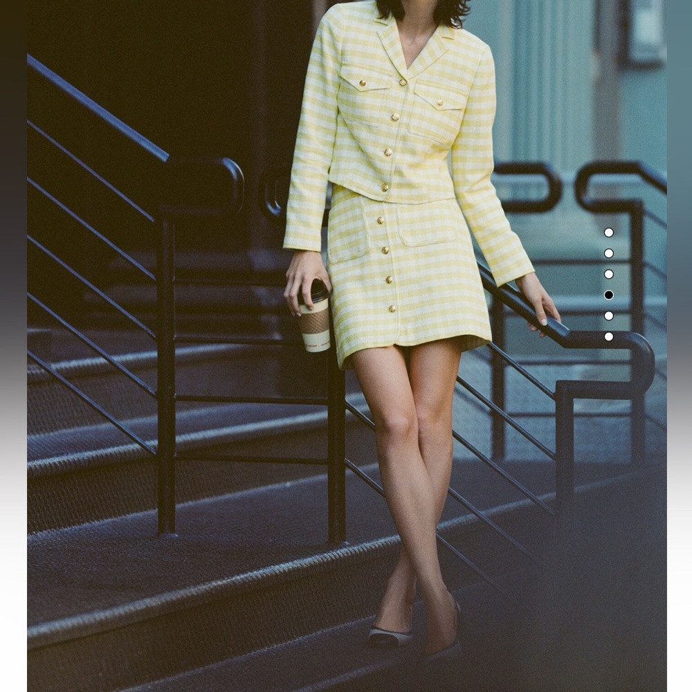 J.Crew Button Front Mini Skirt in Gingham Terry Tweed